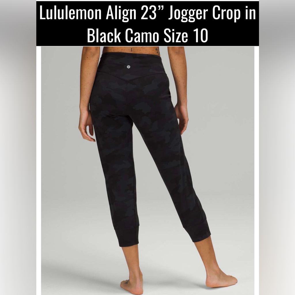 Lululemon Align 23” Jogger Crop In Black Camo Size 10